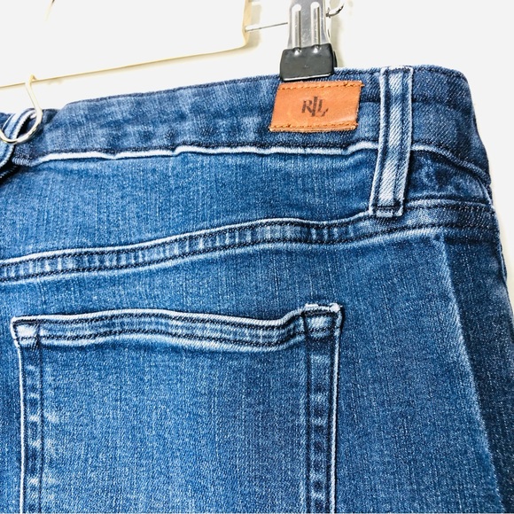 Ralph Lauren Women Y2K Jeans Denim Raw Cuff hem Bootcut Relax fit side striped - Picture 7 of 8